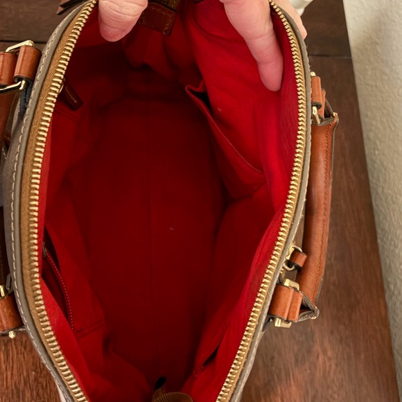 Dooney & Bourke Gray and Brown Shoulder Bag - Picture 3 of 7